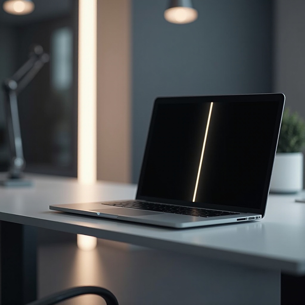 ラップトップ画面の縦の黒い線