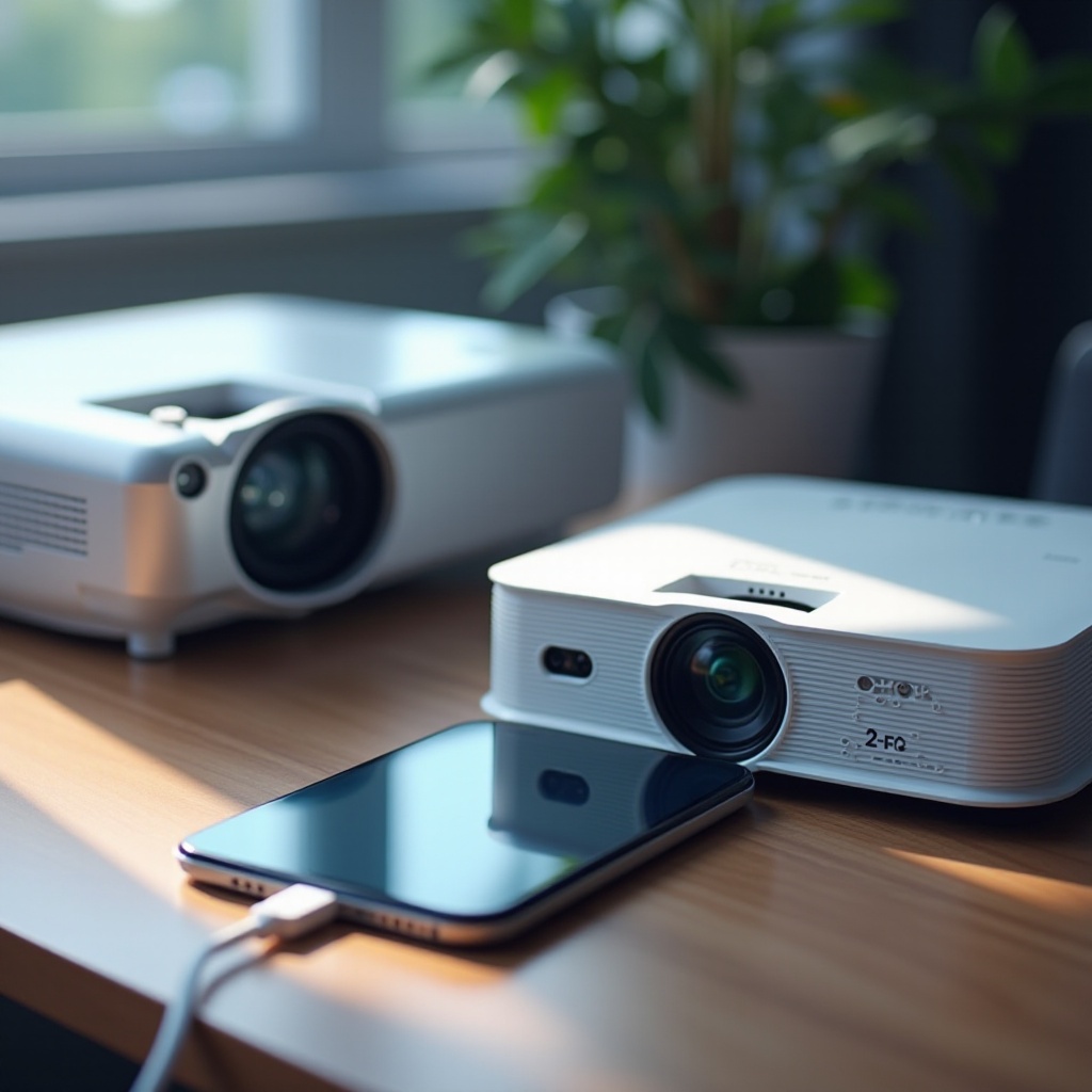 projektör telefonla bağlanır