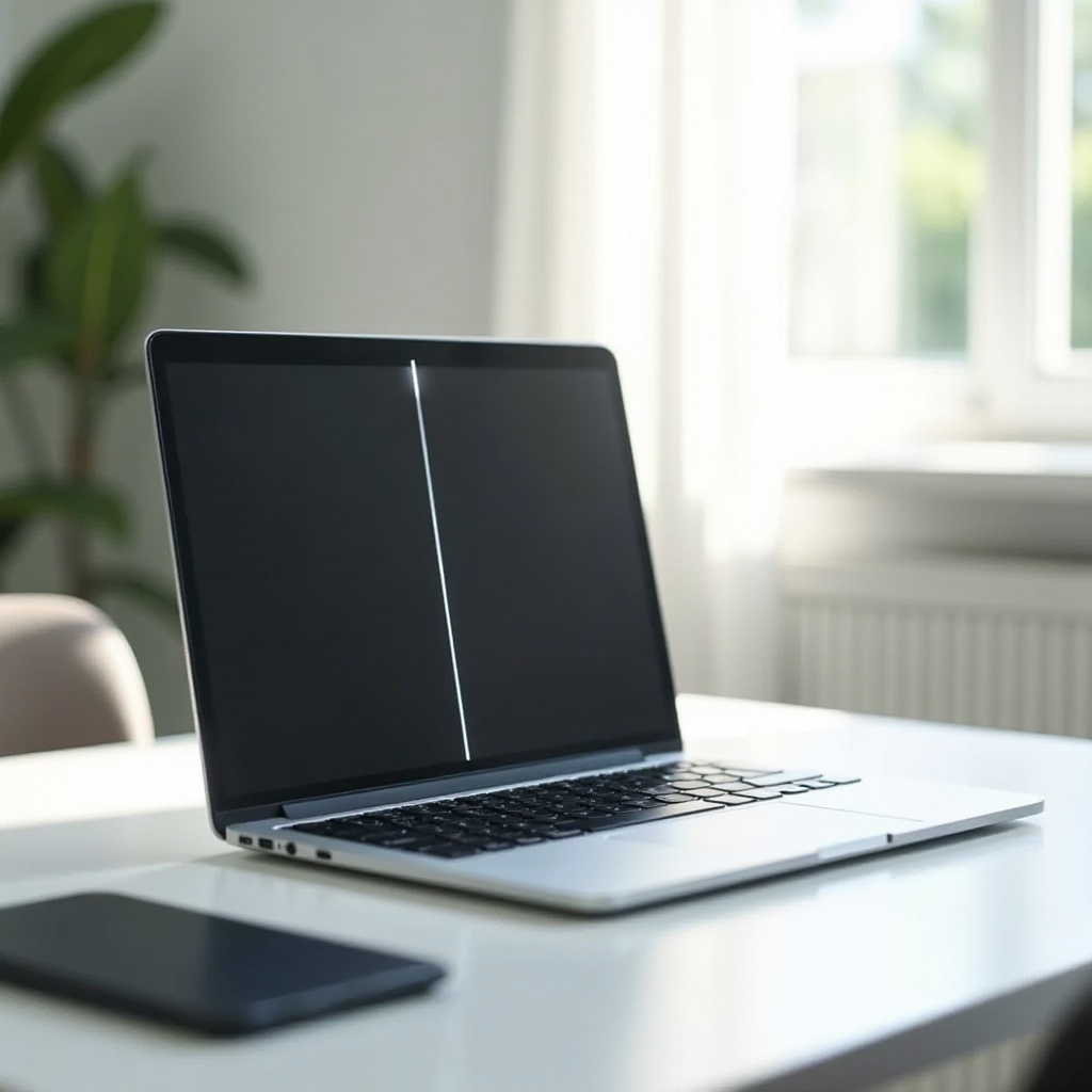 노트북 화면의 세로 검은 선