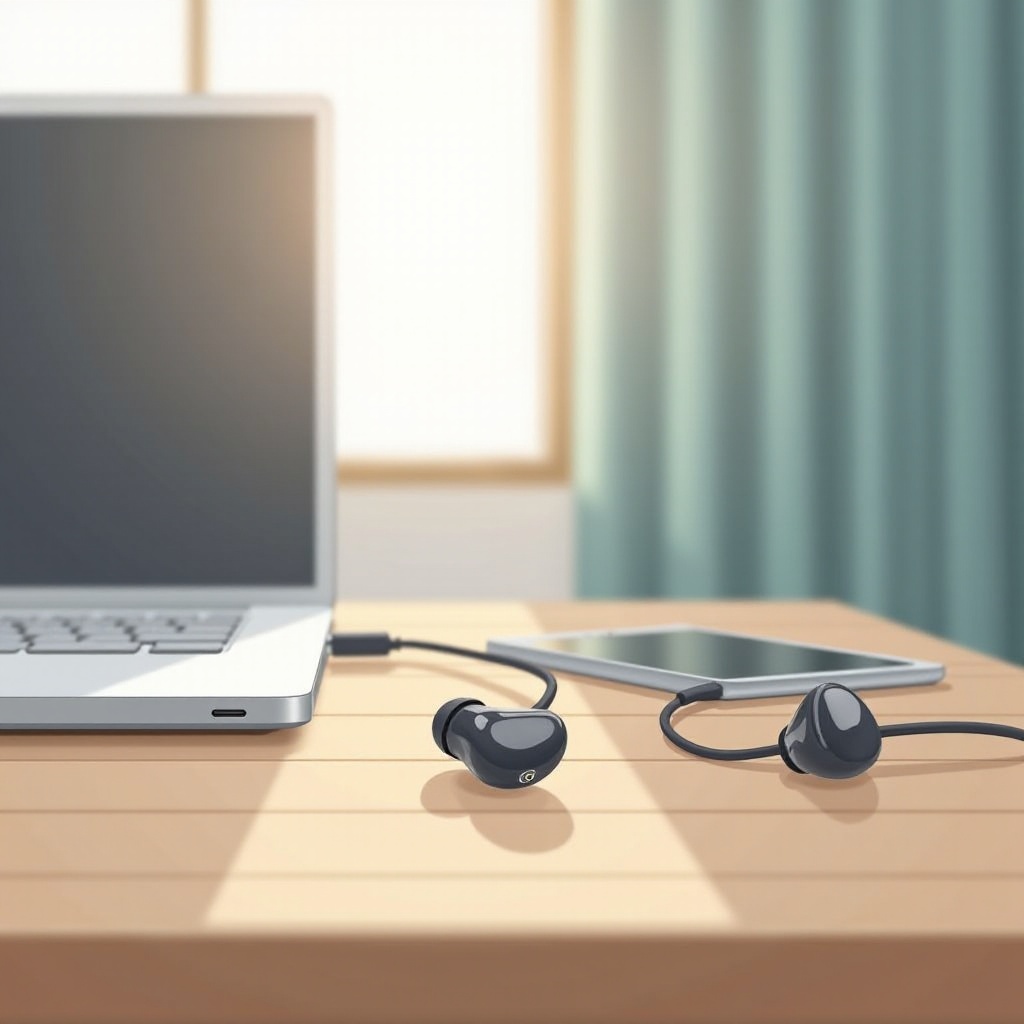 JLab 이어버드를 노트북에 연결하세요