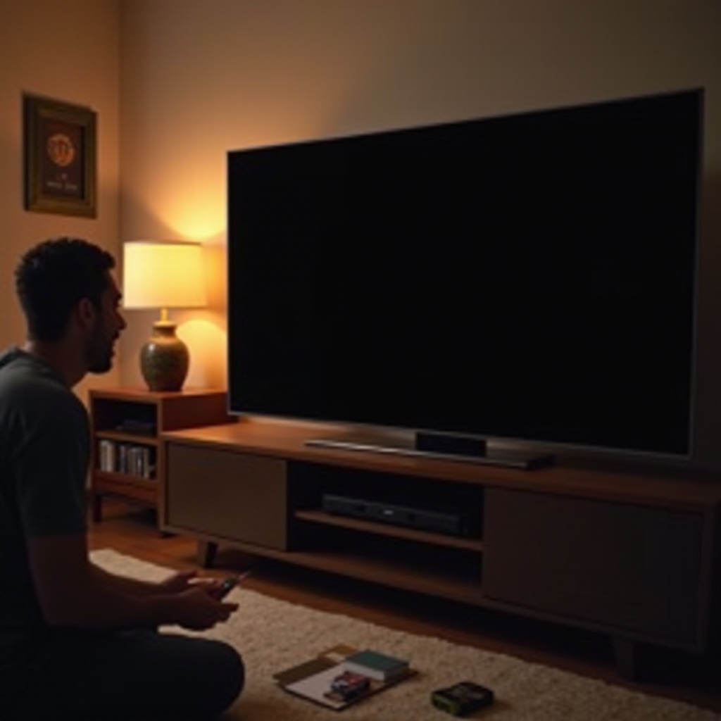 layar tv samsung hitam dengan suara