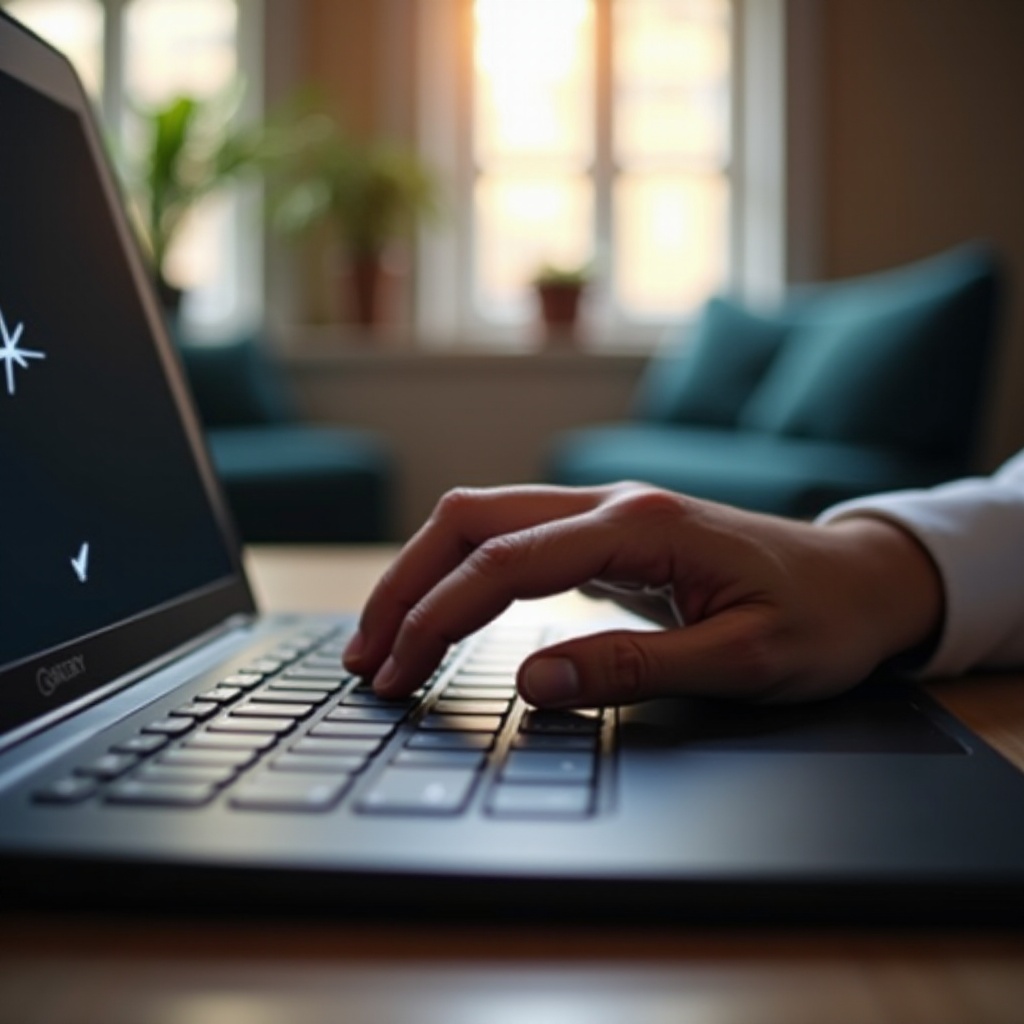 cara mengembalikan tangan di layar Chromebook