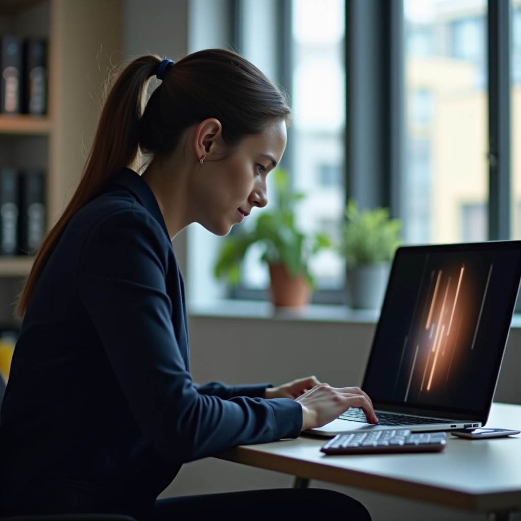 ラップトップ画面の縦の黒い線