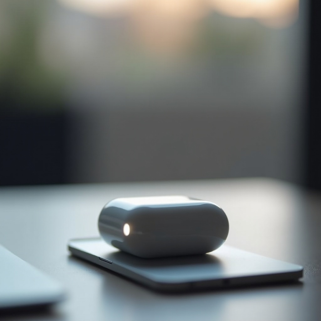 AirPods 上的白色燈光