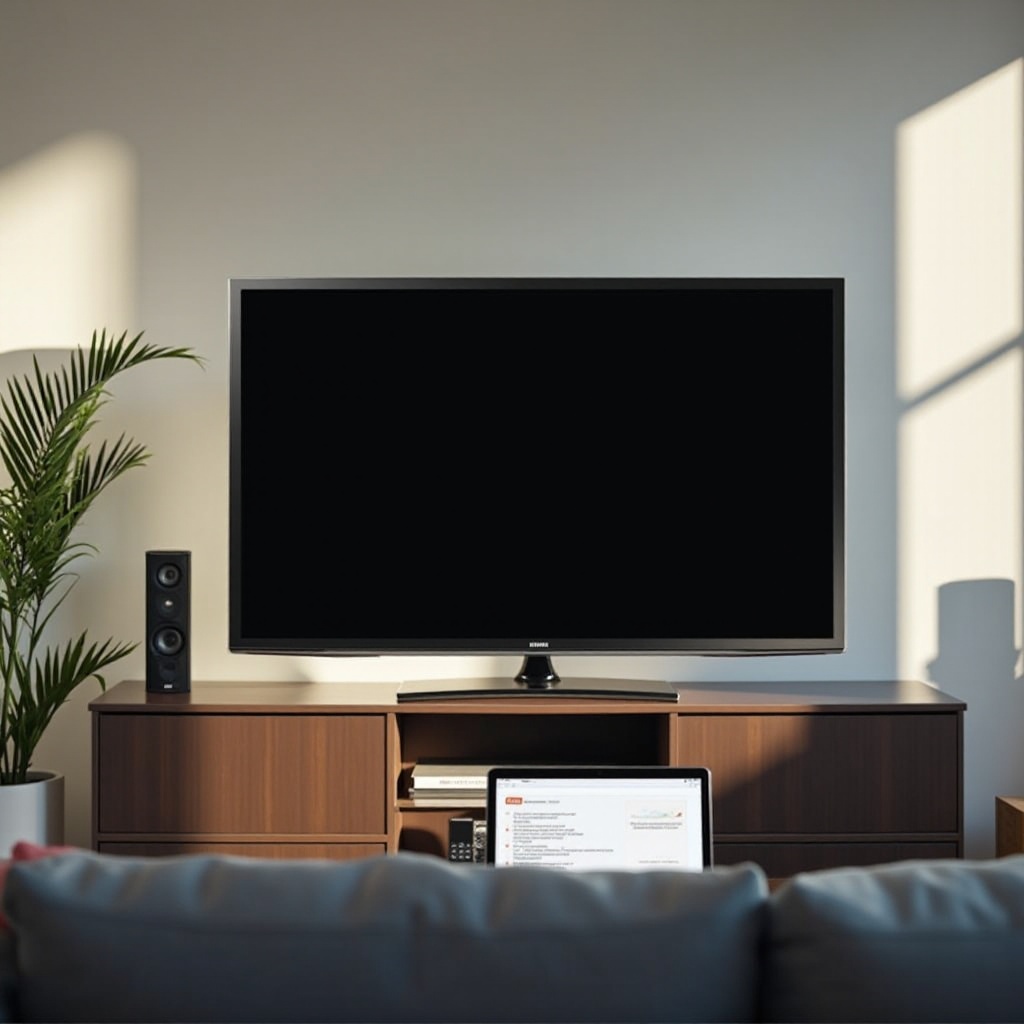 삼성 TV 화면이 소리와 함께 검정